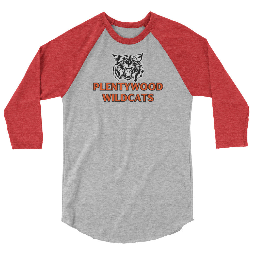 Plentywood Wildcats Raglan 3/4 Sleeve Shirt